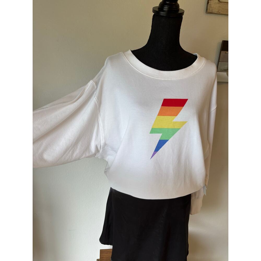 THEO & SPENCE Bloomingdale’s Super Soft Rainbow Bolt Dolman Sweatshirt